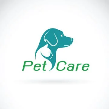 Vector of pet care shop design on white background. Dog and Cat. Logo Animal Stock Illustration