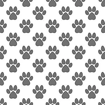 Vector Pet Paw Print simple Seamless Pattern Stockillustratie