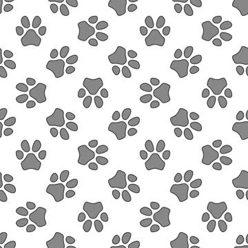 Vector Pet Paw Prints Seamless Pattern or Background 스톡 일러스트