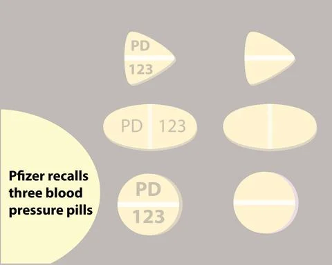 Vector Pfizer recalls blood pressure drug, the design can be used for web Stock-Illustration