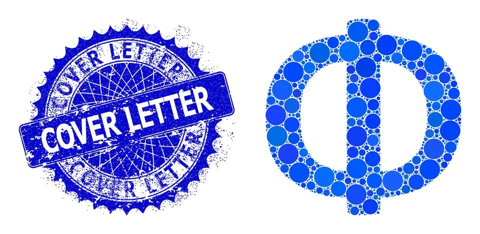 Vector Phi Greek Symbol Composition of Small Circles and Rubber Cover Letter Stock Illustration
