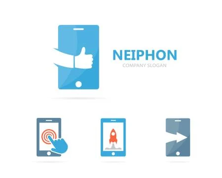 Vector of phone and like logo combination. Mobile and best symbol or icon Stock Illustration