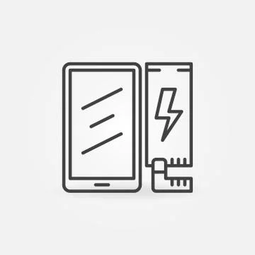 Vector Phone Battery Replacement concept line icon Stock Illustration
