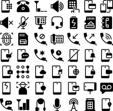 Vector of Phone Icon Set. Perfect for user interface, new application Stock Illustration