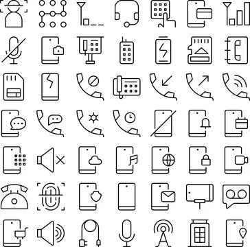 Vector of Phone Icon Set. Perfect for user interface, new application Stock Illustration