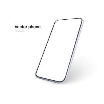 Vector phone isolated on white background. Realistic template. Mock up with e Illustrazione stock