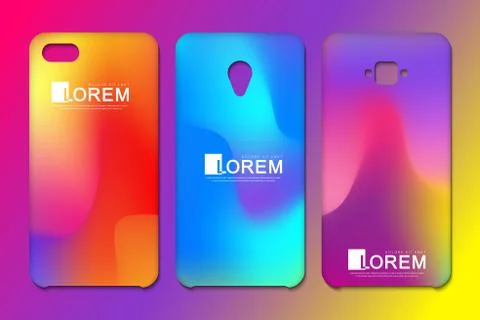 Vector phone wallpaper collection. Editable gradient mesh masked into phone Stock Illustration