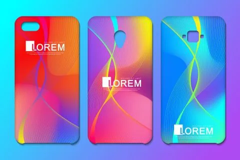Vector phone x wallpaper collection. Editable gradient mesh masked into phone Stock Illustration