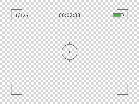 Vector photo camera frame viewfinder screen of video recorder digital display on Stock Illustration