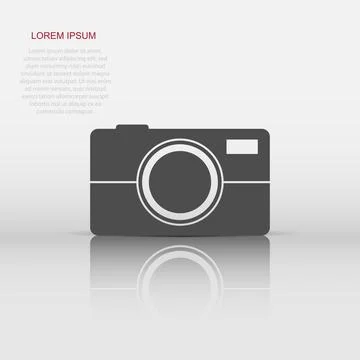 Vector photo camera icon in flat style. Photographer cam sign illustration .. 스톡 일러스트