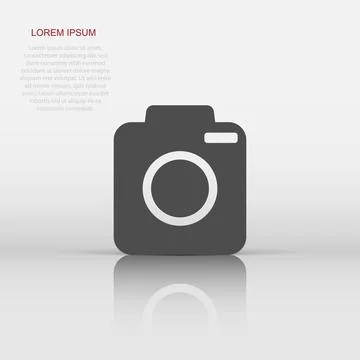 Vector photo camera icon in flat style. Photographer cam sign illustration .. 스톡 일러스트