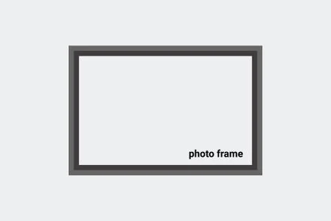 Vector Photo frame mockup design. Gray background Stock Illustration