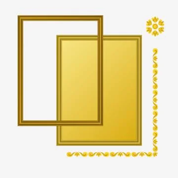 Vector photo golden frame composition Stock Illustration