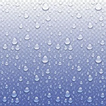 Vector Photo Realistic Image Of Raindrops Or Vapor Trough Window Glass Stock Illustration