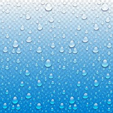 Vector Photo Realistic Image Of Raindrops Or Vapor Trough Window Glass Stock Illustration