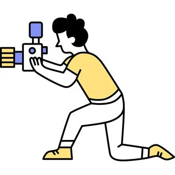 Vector photographer with camera icon on white Stockillustratie
