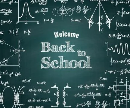 Vector Physical Back to School background Stock Illustration