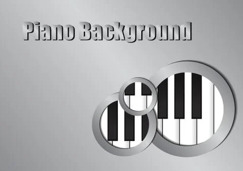 Vector : Piano and silver circle background Stock Illustration