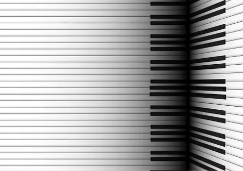 Vector : Piano keyboard and reflection on black background Stock Illustration