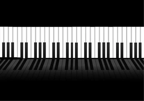 Vector : Piano keyboard on black background Stock Illustration
