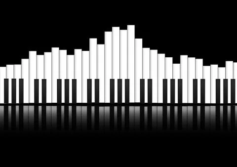 Vector : Piano keyboard equalizer concept background Stock Illustration