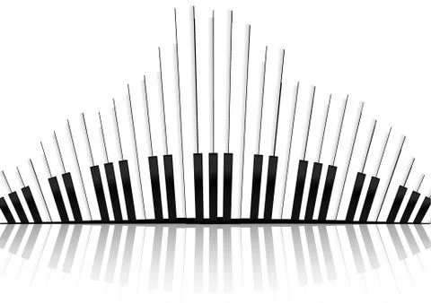 Vector : Piano keyboard equalizer concept on white background Stock Illustration