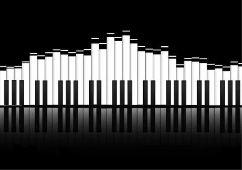 Vector : Piano keyboard equalizer concept on black background Stock Illustration