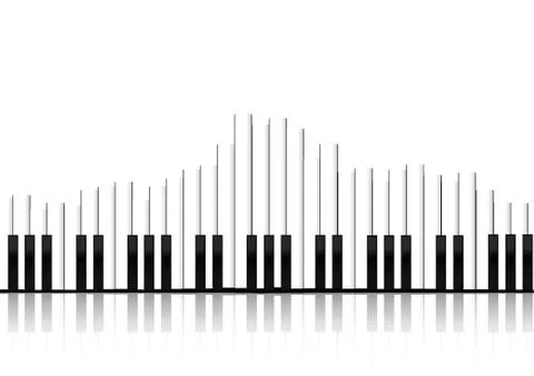 Vector : Piano keyboard equlizer concept on white background Stock Illustration