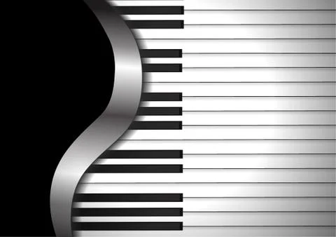 Vector : Piano keyboards on black background Stock Illustration