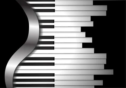Vector : Piano keyboards on black background Stock Illustration