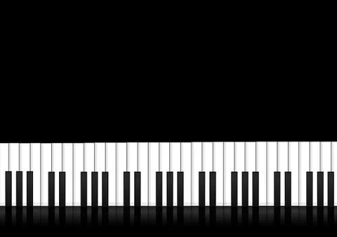 Vector : Piano keyboards with reflection Stock Illustration