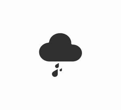 Vector pictogram of cloud and raindrops Stock Illustration
