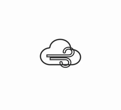 Vector pictogram cloud and wind close up Stock Illustration