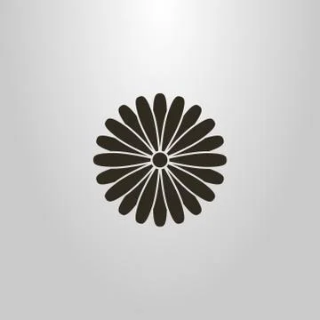 Vector pictogram of a multi-leaf round flower bloom in Japanese style Stock Illustration