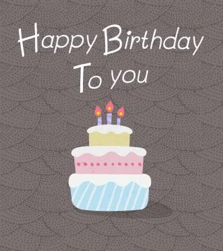 Vector Picture with Birthday Cake Illustrazione stock