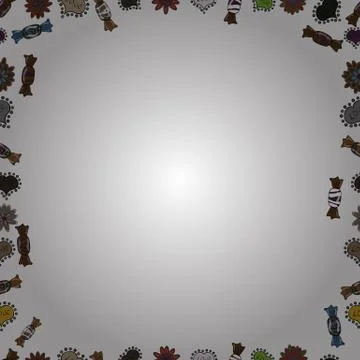 Vector. Picture in black, brown and white colors. Hand drawn doodle frames. Seam 스톡 일러스트