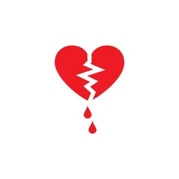 The vector picture of the broken heart. Illustrazione stock