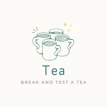 Vector Picture a cup of tea and invite someone to rest and drink tea Stock Illustration