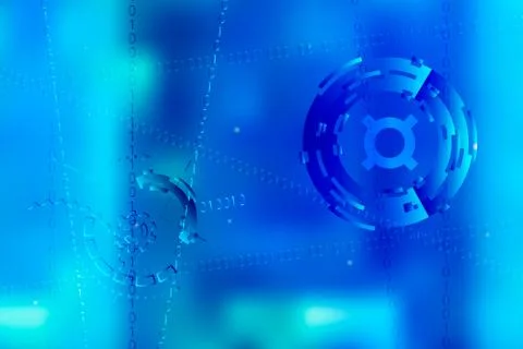 Vector picture  digital business with binary code and Currency sign symbol Stock Illustration