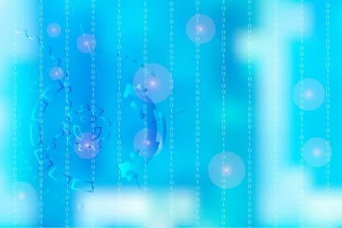 Vector picture digital business with binary code in blue Stock Illustration