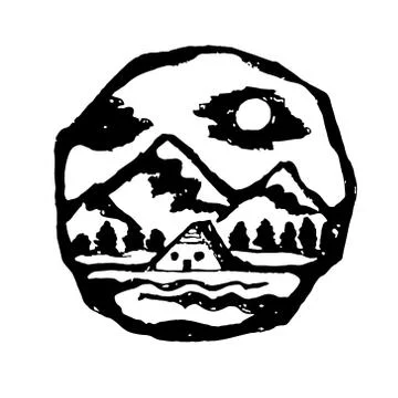 Vector picture of nature in circle Stock Illustration
