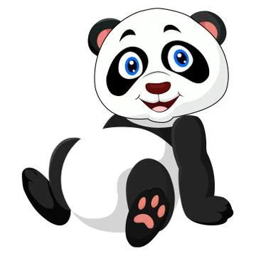 Vector picture of panda on a white background Stock Illustration