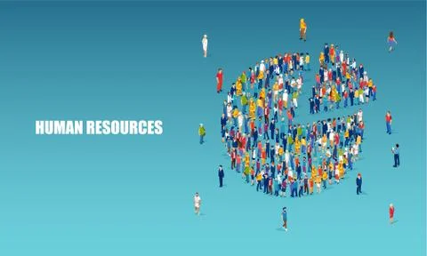 Vector pie chart composed of people of different occupations Stock Illustration