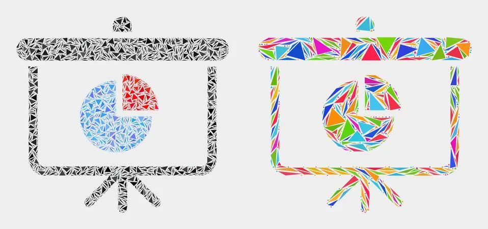 Vector Pie Chart Demonstration Board Mosaic Icon of Triangle Items イラスト素材
