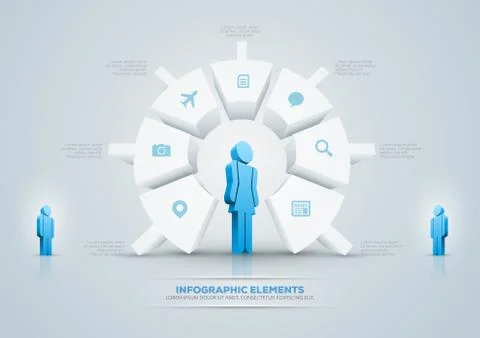Vector pie chart infographic design template. Stock Illustration
