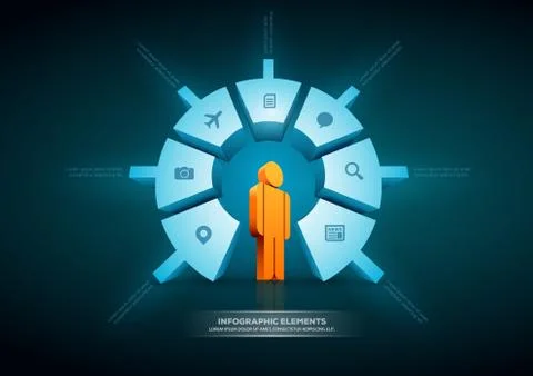 Vector pie chart infographic design template. Stock Illustration