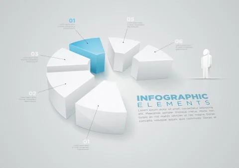 Vector pie chart infographic design template. Stock Illustration