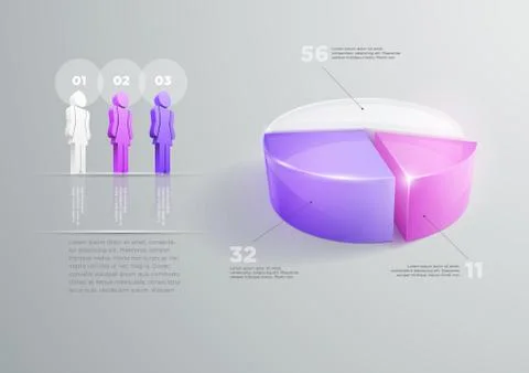 Vector pie chart infographic design template. Stock Illustration