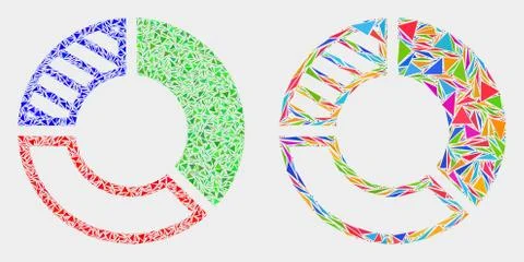 Vector Pie Chart Mosaic Icon of Triangle Elements 스톡 일러스트