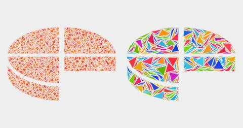Vector Pie Chart Mosaic Icon of Triangle Elements 스톡 일러스트